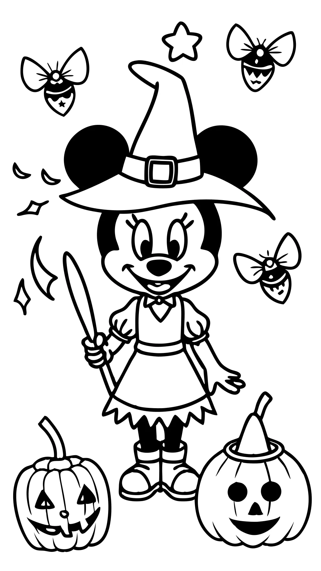 pages à colorier Halloween Minnie Mouse